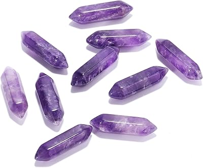 Gros naturel améthyste cristal point 10 pièces hexagone guérison reiki quartz pierres