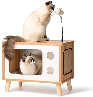 Hcozme lit tv pour chat lit pour chat avec griffoir et coussin
