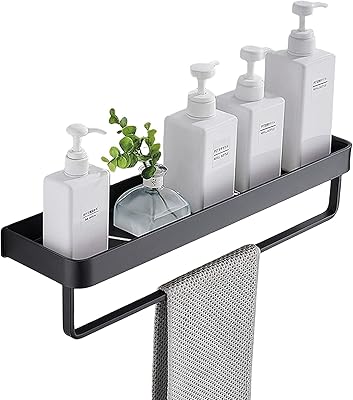 Étagère de douche team bathroom, étagère murale de salle de bain avec porte-serviettes