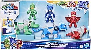 Ensemble de jouets, figurines et véhicules de la trilogie préscolaire pj masks animal