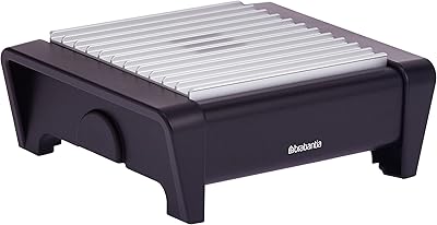 Réchauffeur de nourriture brabantia, 1 brûleur - noir mat avec grille grise