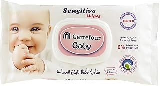 Lingettes humides pour bébé carrefour sensitive 24 pièces