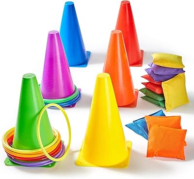 Jeu de lancer d'anneaux 3 en 1, ensemble combiné de carnaval 30 pièces