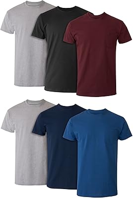 T-shirt hans comfortsoft avec poche sans étiquette au dos, lot de 5 sous-vêtements