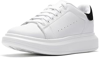 Baskets tendance pour femmes, chaussures rehaussantes, chaussures de marche décontractées blanches et noires