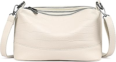 Petit sac bandoulière pour femme en cuir véritable avec bandoulière réglable