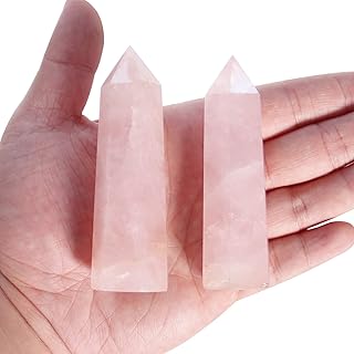 Baguette de cristal de quartz rose - 2 pièces de baguettes de quartz