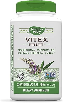 Nature's way fruit vitex - soutien menstruel traditionnel*, végétarien, sans ogm, 320 gélules