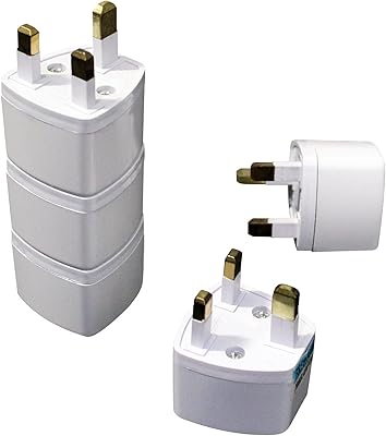 Adaptateur de prise de voyage universel sky-touch 3 pièces, au, royaume-uni, ue vers