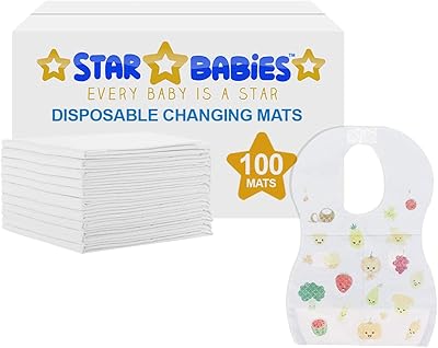 Star babies 100 pièces matelas à langer jetables blancs +