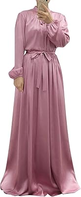 Caftan islamique pour femmes, abaya de prière, robe à manches longues à nouer