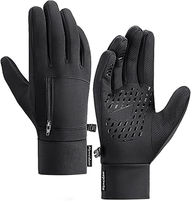 Gants d'hiver imperméables avec poche tactile pour hommes - gants de sport thermiques