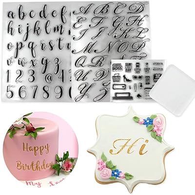 Ensemble d'outils d'estampage de gâteaux en plastique siusi avec alphabet et chiffres, moules