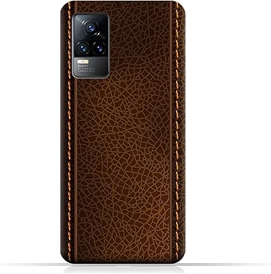 Coque de protection en tpu amc design pour vivo v21e avec motif cuir