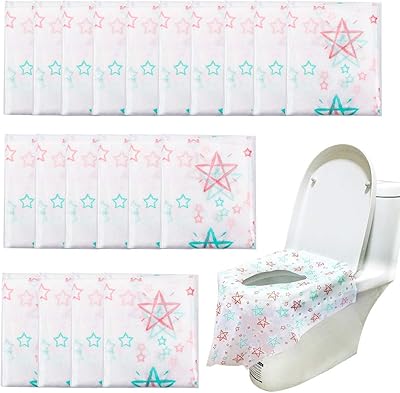 Lienjaer lot de 20 housses de siège de toilette jetables extra larges portables