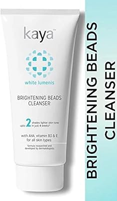 Nettoyant aux perles éclaircissantes kaya clinic, avec aha niacinamide vitamine e pour un usage