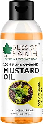 Huile de moutarde biologique bliss of earth pour la croissance des cheveux