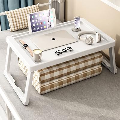 Bureau d'ordinateur portable simple table pliable avec trou de coussin support pour ordinateur