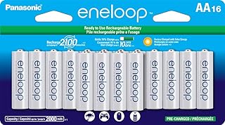 Panasonic bk-3mcca16fa eneloop aa 2100 piles ni-mh pré-rechargeables, 16