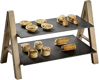 Assiette de service à trois niveaux cusinart avec support à cupcakes en bois