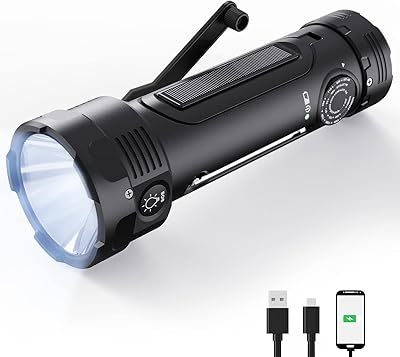 Radio d'urgence, lampe de poche 300lm, radio portable noaa am fm 3000mah