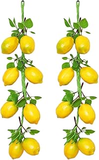 Nobesti 2 bouquets de mousse de citron artificielle, fausses branches de citron, nourriture