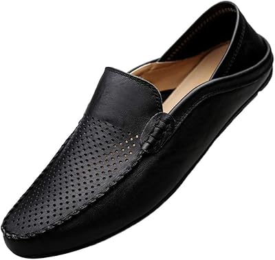 Mocassins creux en cuir pour hommes, chaussures d'été, chaussures plates de conduite élégantes et décontractées. L'alternative e-commerce intelligente au Sénégal : Diaytar