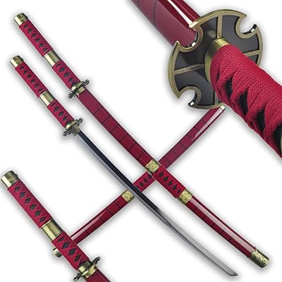 Épée en acier au carbone adaste rororonoa zoro, épée d'anime, 44" au total.