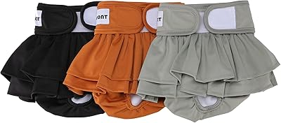 Couches lavables pour chienne avont taille m, lot de 3 robes et jupes