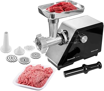 Hachoir à viande panasonic 3500w pour saucisses et kibbeh noir et argent fabriqué