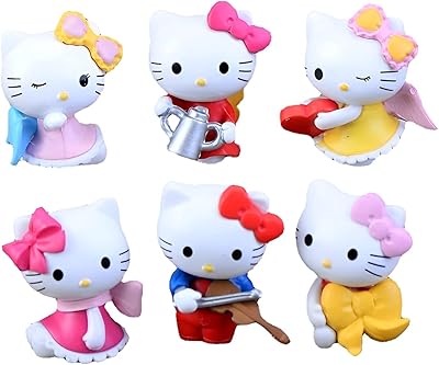 Décoration de gâteau d'anniversaire sur le thème hello kitty décoration figurines en une seule