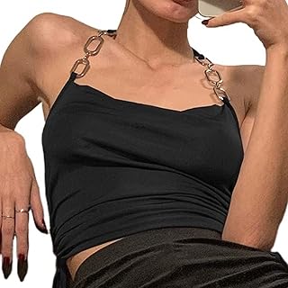 Jinqin hauts pour femmes, streetwear d'été décontracté licou cordon haut court femmes sexy