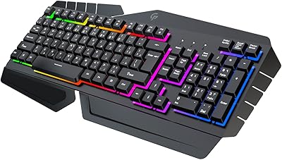 Clavier de jeu porodo rvb à cadre métallique, clavier fin pleine taille, éclairage