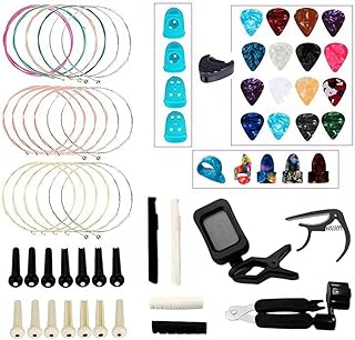 Ensemble d'accessoires de guitare 65 pièces avec cordes de guitare rouleau 3 en
