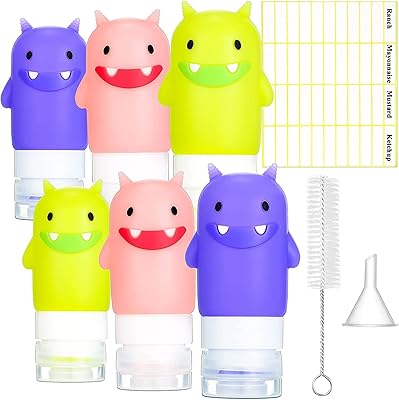 9 pièces en silicone 6 pièces bouteilles de condiments à presser pour salade