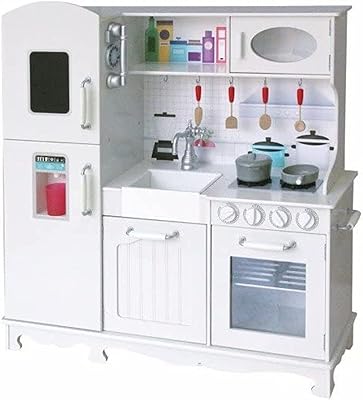 Jouet de cuisine bk dealers, cuisine en bois blanc pour enfants avec outils