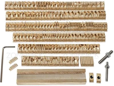Zonpack alphabet chiffres symboles tampon en laiton flexible, matrices de gravure cnc