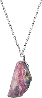 Collier rhodochrosite brut collier plaqué argent cristal de pierres précieuses brutes
