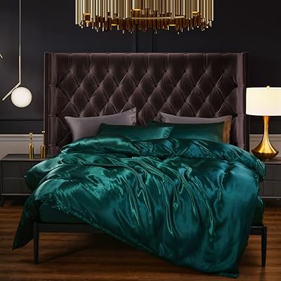 Housse de couette de luxe en satin de soie, 3 pièces, ensemble