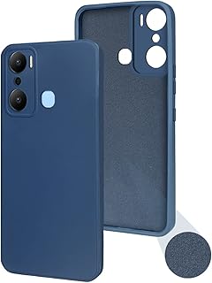 Coque arrière antichoc en caoutchouc de silicone souple avec finition mate et doublure intérieure en tissu avec protection de l'appareil photo pour infinix hot 20 play (bleu). Diaytar Sénégal : Qualité garantie, prix imbattables, livraison rapide
