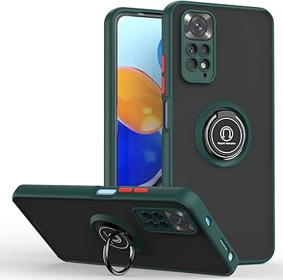 Coque arrière rigide mate antichoc yimico avec anneau de support en métal