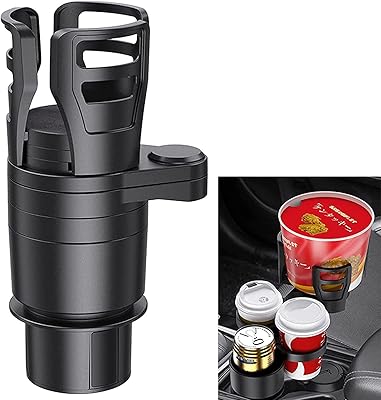 Yardobee porte-gobelet de voiture multifonctionnel 4 en 1 avec base réglable rotative à