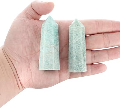 Baguette de cristal d'amazonite naturelle de 2, 5-6 cm, cristaux de guérison, pierres