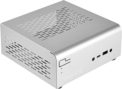 Boîtier pour mini pc silverstone technology stx compatible vesa argent métallique