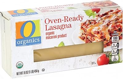 Pâtes à lasagnes biologiques prêtes au four, 454 grammes