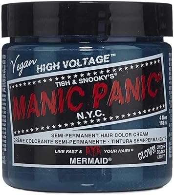 Pot de teinture capillaire semi-permanente manic panic mermaid, 4 oz (paquet de 2)