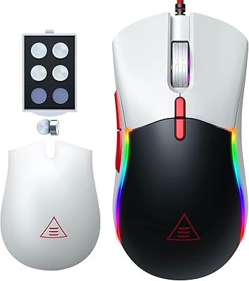 Souris de jeu filaire exa, souris de jeu d'ordinateur ergonomique avec 13 rétroéclairages