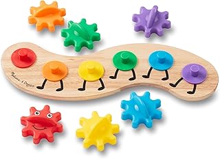 Jouet melissa & doug rainbow caterpillar gear avec 6 engrenages interchangeables