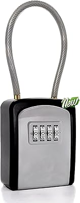 Boîte de verrouillage à clé portable avec câble de verrouillage amovible, code réinitialisable