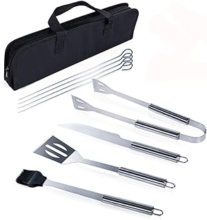 Ensemble d'outils de barbecue portables en acier inoxydable 9 pièces ensemble